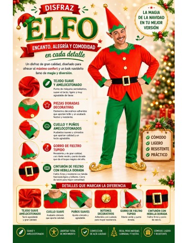 Costume Elfo Taglia L | Costumi per Adulti Il Re del Carnevale